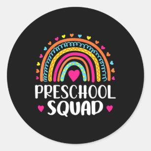 Squad Teacher Fun Rainbow Zurück zur Schule Runder Aufkleber