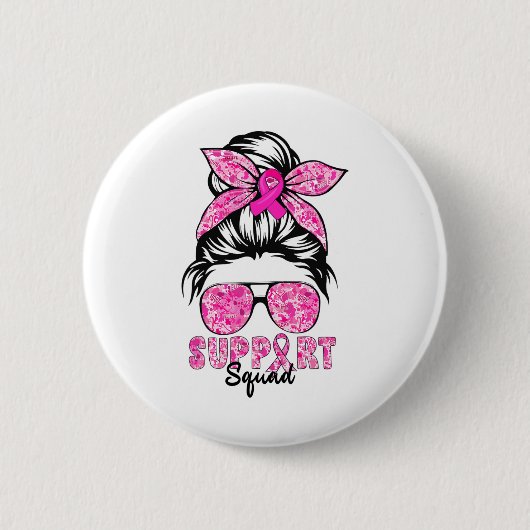 Squad Team Breast Cancer Awareness Warrior Button (Vorderseite)