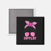 Squad Team Breast Cancer Awareness Warrior Messy B Magnet (Vorderseite/Rückseite)