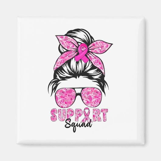 Squad Team Breast Cancer Awareness Warrior Messy B Magnet (Vorne)