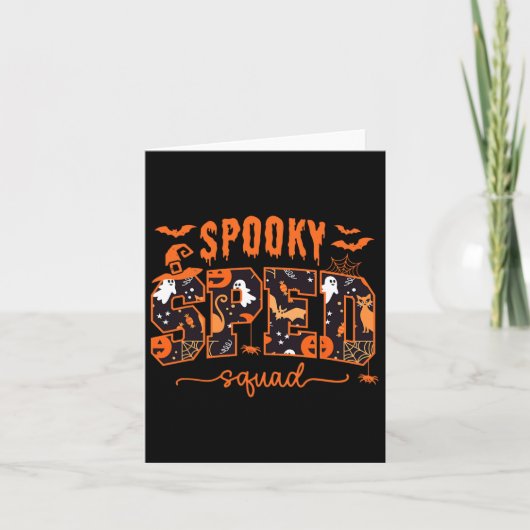 Squad Team Special Bildung Teacher Halloween Karte (Vorderseite)