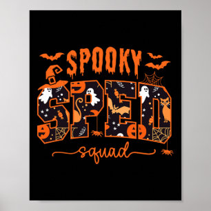 Squad Team Special Bildung Teacher Halloween Poster