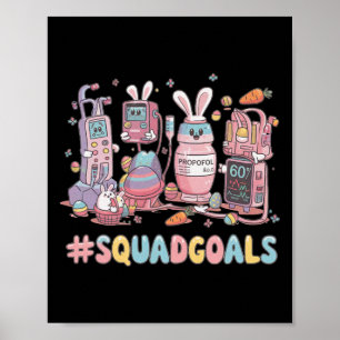 Squad Ziele Krankenschwester Ostertag Hase Kranken Poster