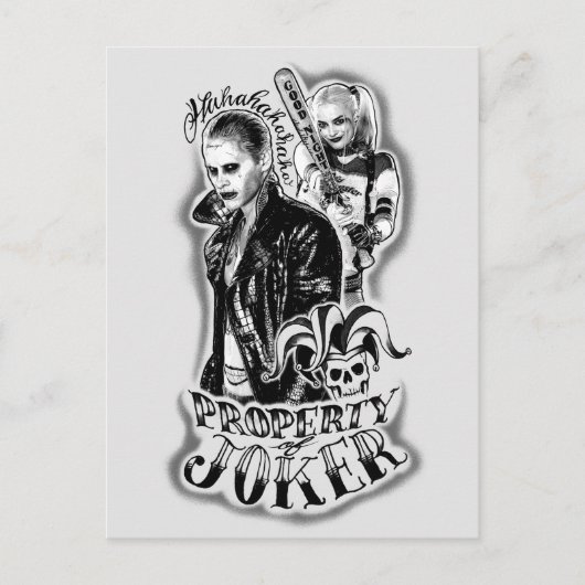 SquadJoker & Harley | Airbrush Tattoo Postkarte (Vorderseite)