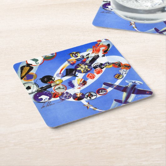 Squadron Insigna Rechteckiger Pappuntersetzer (angewinkelt)