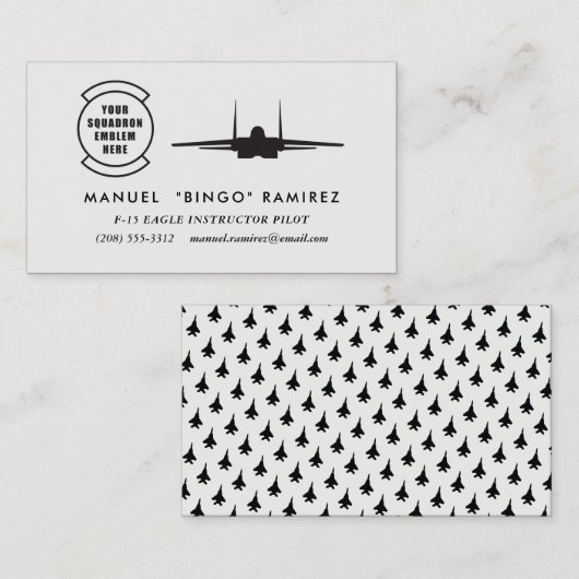 Squadron Patch F-15 Adler Beruflich Pilot Visitenkarte (Vorne/Hinten)