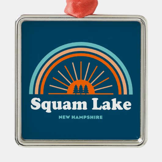 Squam Lake New Hampshire Rainbow Ornament Aus Metall (Vorne)
