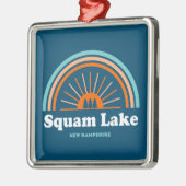 Squam Lake New Hampshire Rainbow Ornament Aus Metall (Links)