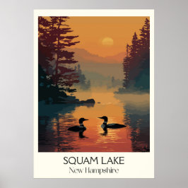 Squam Lake New Hampshire Sonnenuntergang Poster