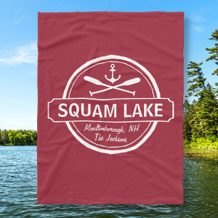 Squam Lake NH personalisierte Stadt, Name und Anke Fleecedecke