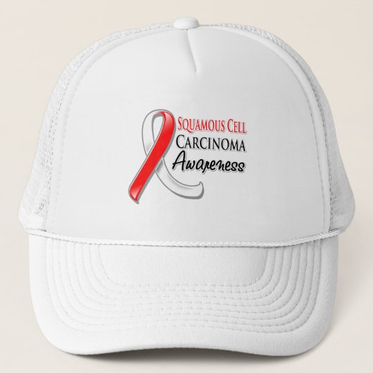 Squamous Cell Carcinoma Awareness Ribbon Truckerkappe (Vorderseite)