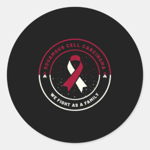 Squamous Cell Carcinoma Ribbon Awareness Family Runder Aufkleber