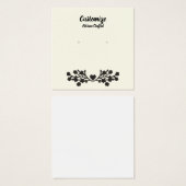 Square 2,5" Ecru/Black Floral Earring Display Card (Vorne & Hinten)