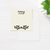 Square 2,5" Ecru/Black Floral Earring Display Card (Schreibtisch)