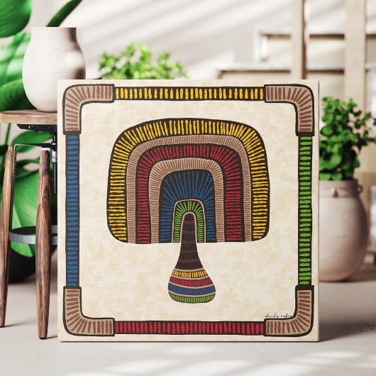 Square Abstract Mushroom Leinwanddruck