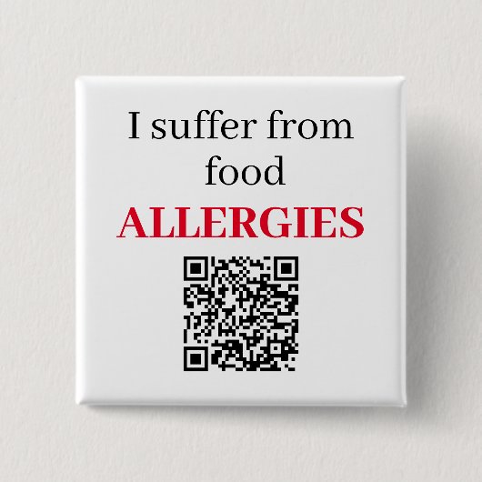 Square Abzeichen - Ich leide an Lebensmittelallerg Button (Vorderseite)