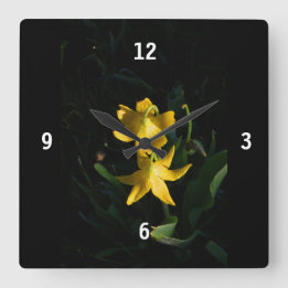 Square Acrylic Glacier Lily Clock Quadratische Wanduhr