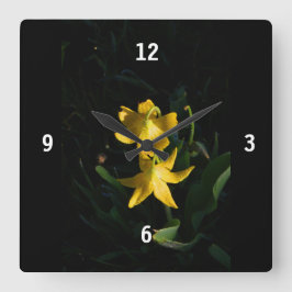 Square Acrylic Glacier Lily Clock Quadratische Wanduhr