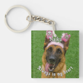 Square Acrylic Pet Foto Memorial Schlüsselanhänger