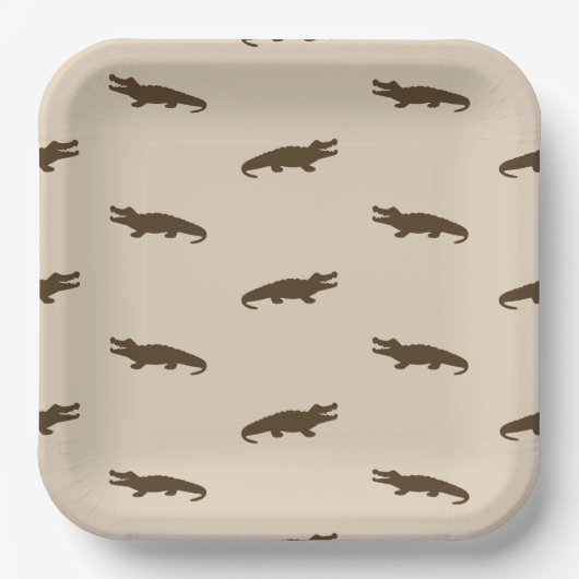 Square Alligator Paper Plates - 9in Pappteller (Vorderseite)
