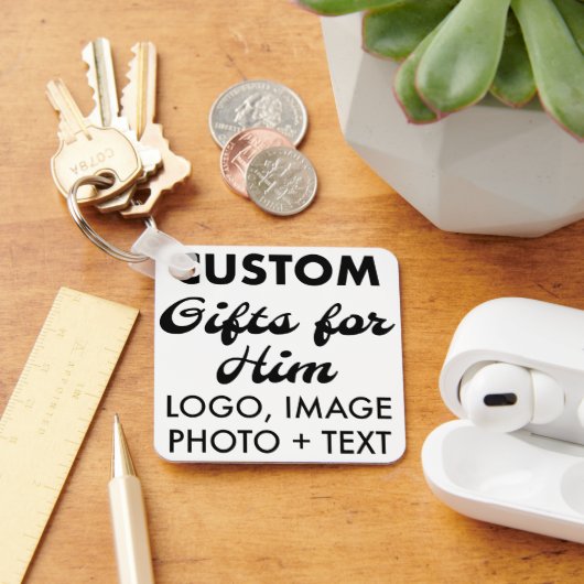 Square Aluminium Schlüsselanhänger Custom Geschenk (Schreibtisch)