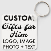 Square Aluminium Schlüsselanhänger Custom Geschenk (Rückseite)