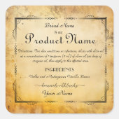 Square Apothecary Style Labels Quadratischer Aufkleber (Vorderseite)