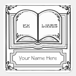 Square Art Deco Buchzeichen Lugano Unexpected Clas Quadratischer Aufkleber