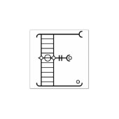 Square Art Deco Letter E Monogram Gummistempel (Prägung)