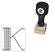 Square Art Deco Letter K Monogram Gummistempel (Stempel)
