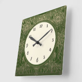 Square Art Deco Uhr in Dunkelgrün und Gold (Winkel)