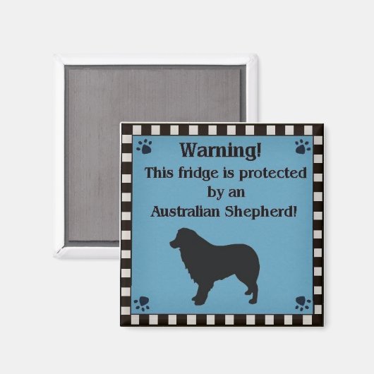 Square Aussie Magnet Blue (Vorderseite/Rückseite)