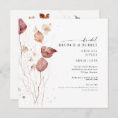 Square Autumn Bridal Brunch & Bubbly Dusche Einladung (Vorne/Hinten)