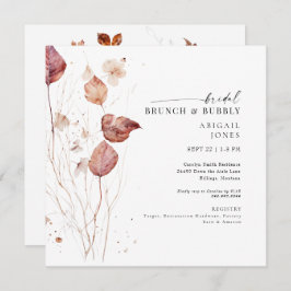 Square Autumn Bridal Brunch & Bubbly Dusche Einladung