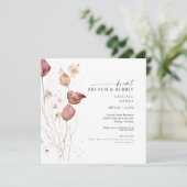 Square Autumn Bridal Brunch & Bubbly Dusche Einladung (Stehend Vorderseite)