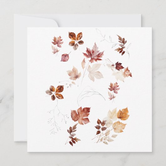 Square Autumn Bridal Brunch & Bubbly Dusche Einladung (Rückseite)