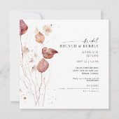 Square Autumn Bridal Brunch & Bubbly Dusche Einladung (Vorderseite)