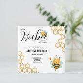 Square Babee auf dem Weg Babydusche Einladung (Stehend Vorderseite)