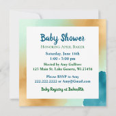 Square Baby and Black Lab Dog Babydusche Einladung (Rückseite)