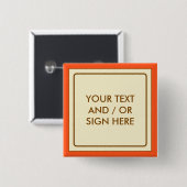 Square Banner beige + Ihr Backg. Ideen Button (Vorne & Hinten)