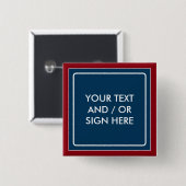 Square Banner blau + Ihr Backg. Ideen Button (Vorne & Hinten)