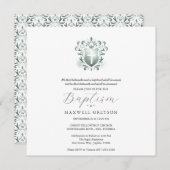 Square Baptism Einladungen Sage Green Wappen (Vorne/Hinten)