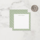 Square Basic Gingham Sage Green Border Mitteilungskarte (Vorderseite/Rückseite Beispiel)