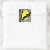 SQUARE-BAT- UND MOONHALLOWEEN-Aufkleber Quadratischer Aufkleber (Tasche)