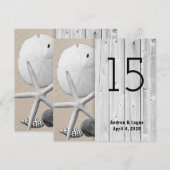 Square Beach Wedding Boardwalk Tischnummer Cards (Vorne/Hinten)