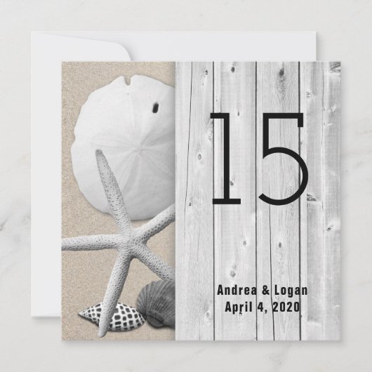 Square Beach Wedding Boardwalk Tischnummer Cards (Vorderseite)