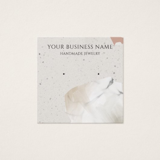Square Beige Terrazzo Earring Display Cards (Vorderseite)