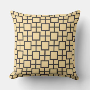 Square Beige Throw Kissen