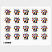 Square Birthday Party Foto Stickers (Blatt)