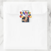 Square Birthday Party Foto Stickers (Tasche)